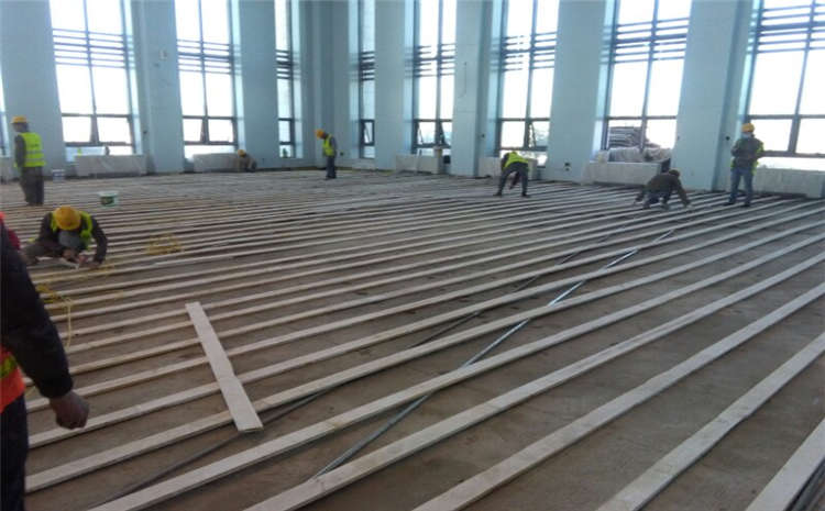 俄勒冈松篮球馆木地板安装工艺